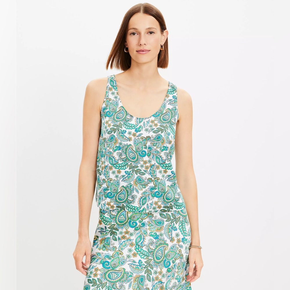 NEW | LOFT | Paisley Hi-Lo Hem Tank Top